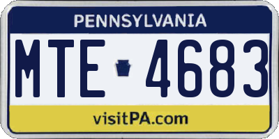 PA license plate MTE4683