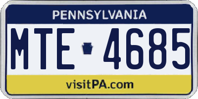 PA license plate MTE4685