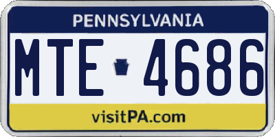 PA license plate MTE4686