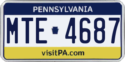 PA license plate MTE4687