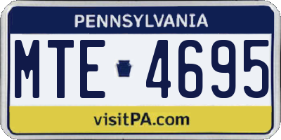 PA license plate MTE4695