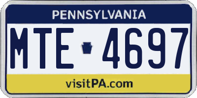 PA license plate MTE4697