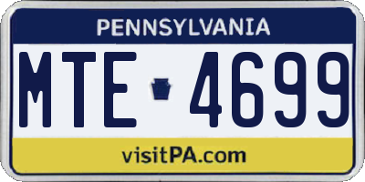 PA license plate MTE4699