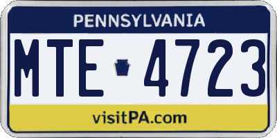 PA license plate MTE4723