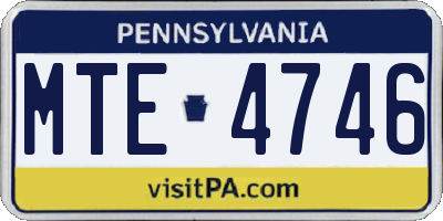 PA license plate MTE4746