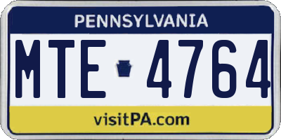 PA license plate MTE4764