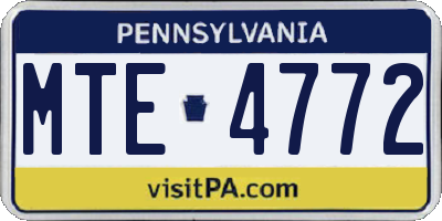 PA license plate MTE4772