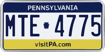 PA license plate MTE4775