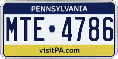 PA license plate MTE4786