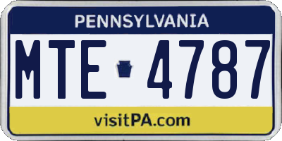 PA license plate MTE4787