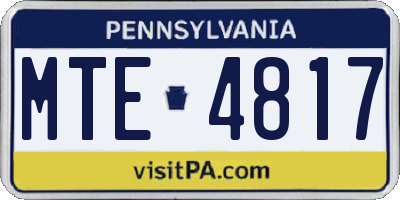 PA license plate MTE4817