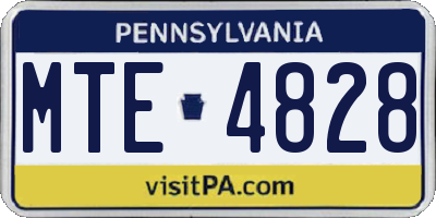 PA license plate MTE4828