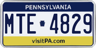 PA license plate MTE4829
