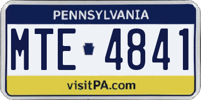 PA license plate MTE4841