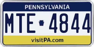 PA license plate MTE4844