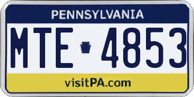 PA license plate MTE4853