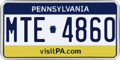 PA license plate MTE4860