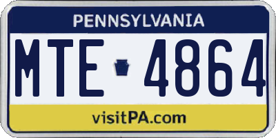 PA license plate MTE4864