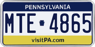 PA license plate MTE4865