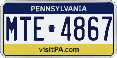 PA license plate MTE4867