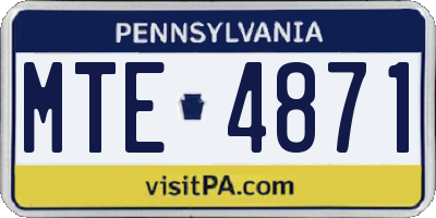 PA license plate MTE4871