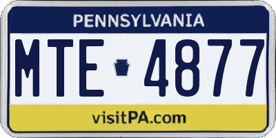 PA license plate MTE4877