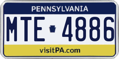 PA license plate MTE4886