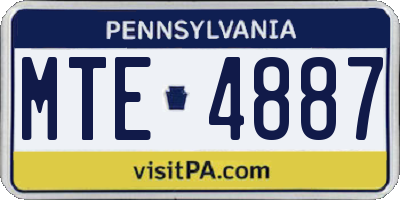 PA license plate MTE4887