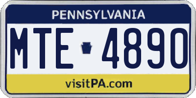 PA license plate MTE4890