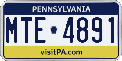 PA license plate MTE4891