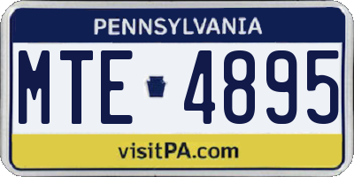 PA license plate MTE4895