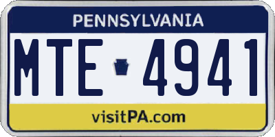 PA license plate MTE4941