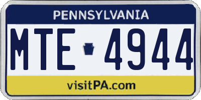 PA license plate MTE4944