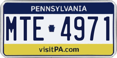 PA license plate MTE4971