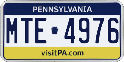PA license plate MTE4976