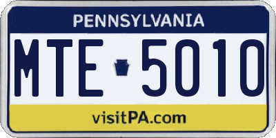PA license plate MTE5010