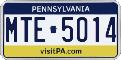 PA license plate MTE5014