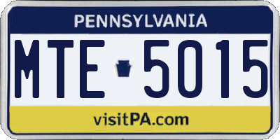 PA license plate MTE5015
