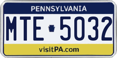 PA license plate MTE5032