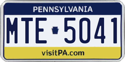 PA license plate MTE5041