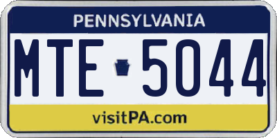 PA license plate MTE5044