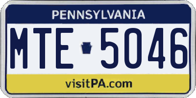 PA license plate MTE5046