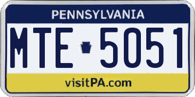 PA license plate MTE5051