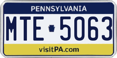 PA license plate MTE5063