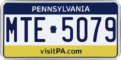 PA license plate MTE5079
