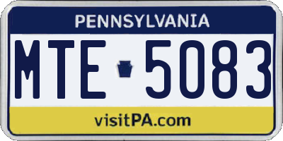 PA license plate MTE5083