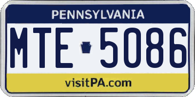 PA license plate MTE5086