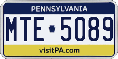 PA license plate MTE5089