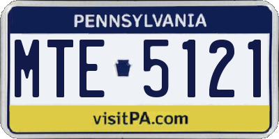 PA license plate MTE5121