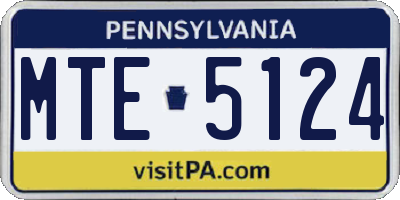 PA license plate MTE5124